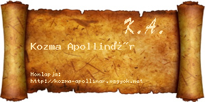 Kozma Apollinár névjegykártya